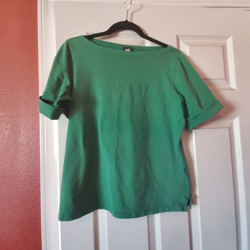 Forest green boat neck tee